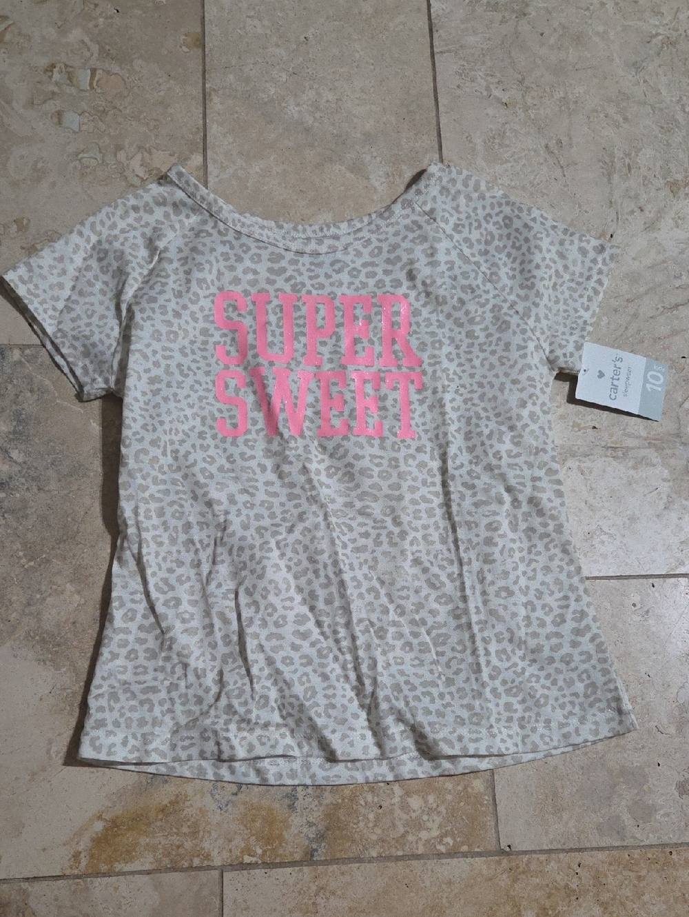 Carter’s Girls Size 10 Leopard Print Sleep Shirt NWT Super Sweet